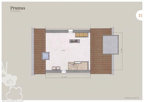 Nieuwbouw brochure 2-o-1-kapper | plattegrond bovenste verdieping