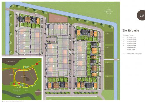 Nieuwbouw brochure 2-o-1-kapper | situatie tekening