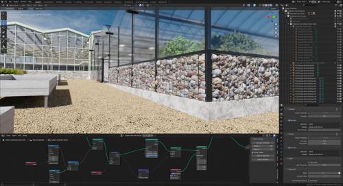 Gabion Wall met Geometry Nodes