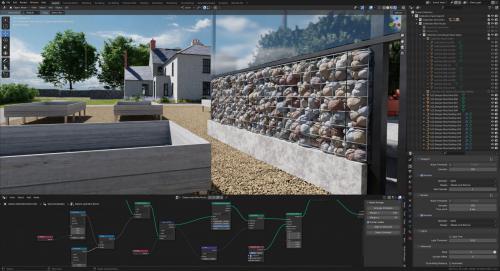 Gabion Wall met Geometry Nodes