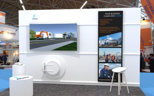 Epsdesign beursstand met staande tankwand